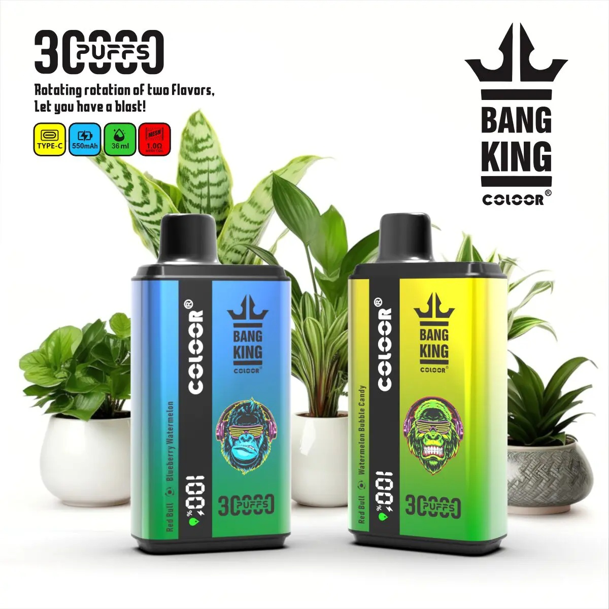 Bang King 30000 Puffs Double Flavor 0% 2% 3% 5% Disposable Vapes Pen Wholesale