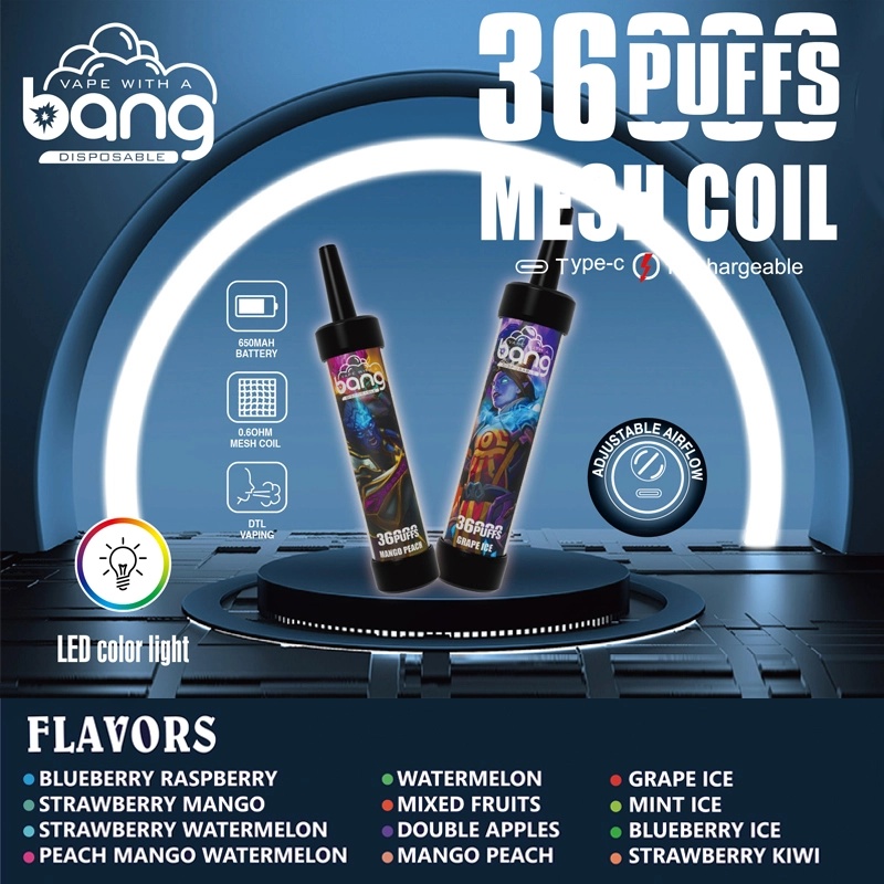 Wholesale Bang 36000 Puffs 0% 2% 3% 5% low nicotine disposable Vape