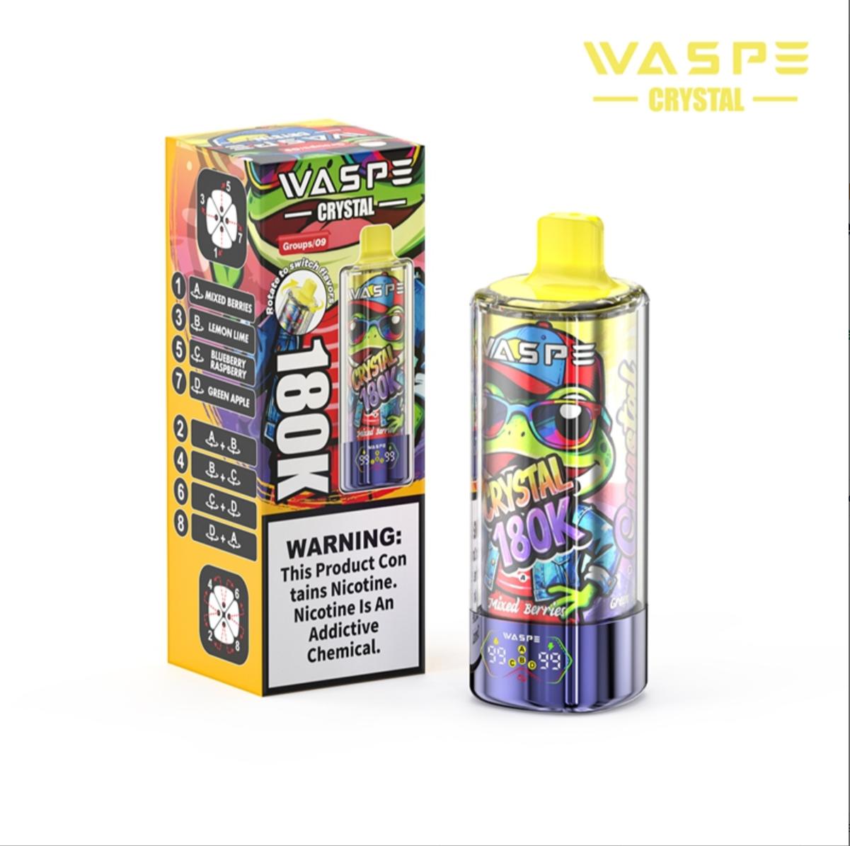 Wholesale Waspe Crystal 180K puffs 8in1 Disposable Vape Wholesale